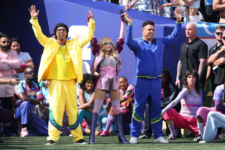 Madonna Played Keeper in Swarovski-Covered Gloves at the 2026 World Cup Halftime Show